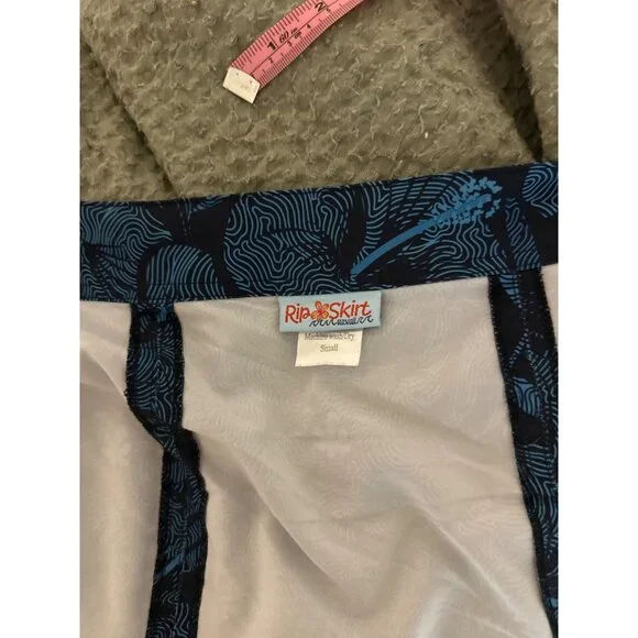 Y Ripskirt Blue Hawaiian Maui Moonlight Wrap Beach Tropical Mini Skirt - Picture 9 of 10